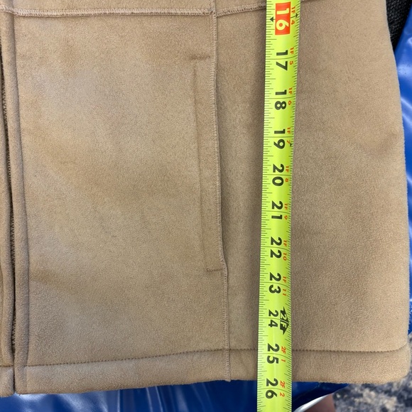 VTG 90s y2k faux suede sherpa lined zip up jacket, large - Picture 8 of 8